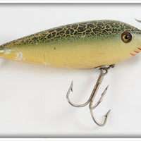 Vintage Heddon Green Crackleback 300 Surface Minnow Lure