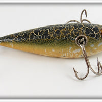 Vintage Heddon Green Crackleback 700 Muskellunge Minnow Lure