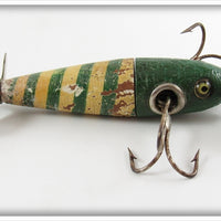 Vintage Charmer Minnow Co Green & White Charmer Minnow Lure 