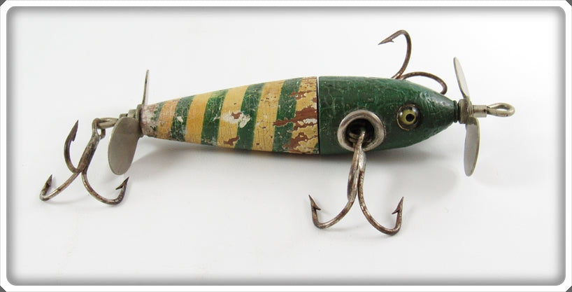 Vintage Charmer Minnow Co Green & White Charmer Minnow Lure For