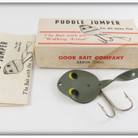 Vintage Puddle Jumper Grey Green Tadpole Lure In Box 
