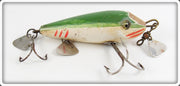Vintage James L Donaly Green & White Redfin Minnow Lure 