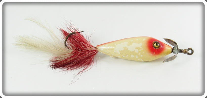 Vintage Heddon Red & White Walton Feathertail Lure 42