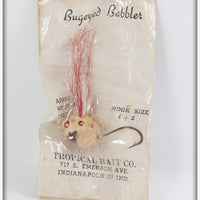 Tropical Bait Co White Red Dot Bugeyed Babbler Lure On Card 