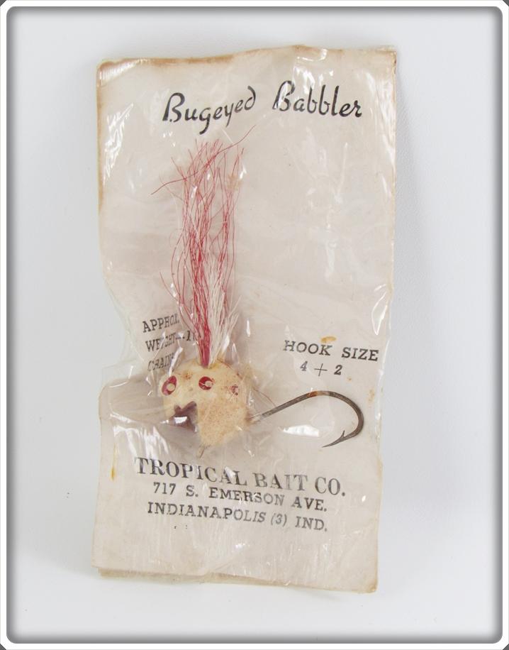 Tropical Bait Co White Red Dot Bugeyed Babbler Lure On Card 