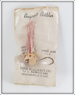 Tropical Bait Co White Red Dot Bugeyed Babbler Lure On Card 