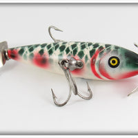 Pflueger Green Cracked Back Argyle Three Hook Minnow Lure 3185
