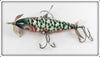 Pflueger Green Cracked Back Argyle Three Hook Minnow