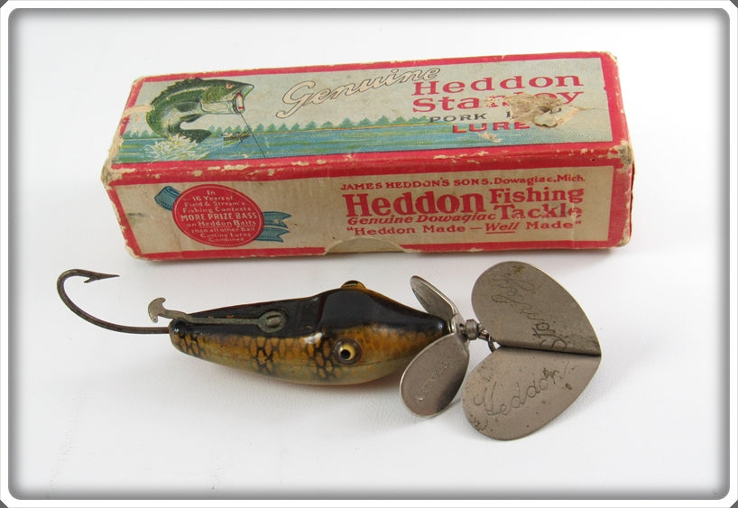 bo liz pork fishing lures Heddon Stanley Weedless Pork Rind With Surface Attachment In Box 79M