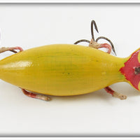 Vintage Joe Pepper Yellow & Red Roman Spider Lure