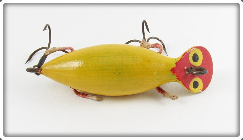 Vintage Joe Pepper Yellow & Red Roman Spider Lure