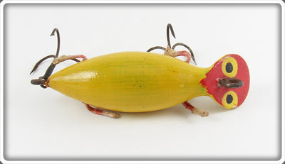 Vintage Joe Pepper Yellow & Red Roman Spider Lure