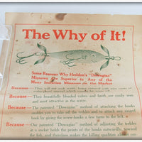 Heddon White Slate Back 175 Heavy Casting Minnow In Wood Box