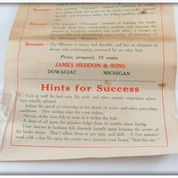 Heddon White Slate Back 175 Heavy Casting Minnow In Wood Box