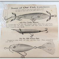 Heddon White Slate Back 175 Heavy Casting Minnow In Wood Box