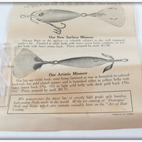 Heddon White Slate Back 175 Heavy Casting Minnow In Wood Box