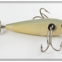 Heddon White Slate Back 175 Heavy Casting Minnow In Wood Box