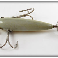 Heddon White Slate Back 175 Heavy Casting Minnow In Wood Box