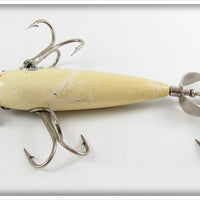 Heddon White Slate Back 175 Heavy Casting Minnow In Wood Box