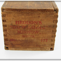 Heddon White Slate Back 175 Heavy Casting Minnow In Wood Box