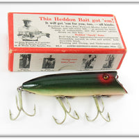 Vintage Heddon Green Scale Basser Lure In Box 8509D