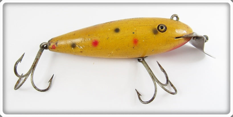Vintage Creek Chub Yellow Spotted Wiggler Lure 114 