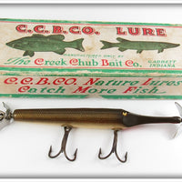 Vintage Creek Chub Natural Gar Minnow Lure In Box 2900