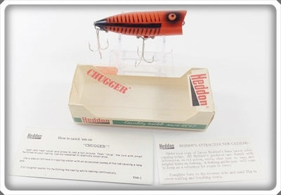 Vintage Heddon Orange Black Bone Chugger Spook In Box 9540 OBB