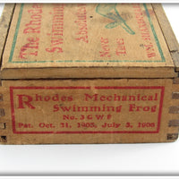 Rhodes Mechanical Swimming Frog In Wood Box