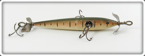 Vintage Shakespeare Green Back Vertical Stripes Slim Jim Lure