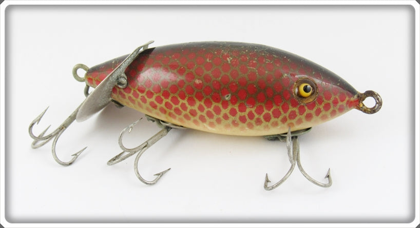 Heddon Baby Crab Wiggler Old wood fishing lure glass eyes