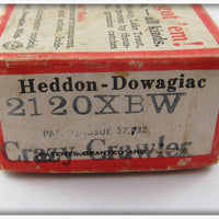 Heddon Black Shore Crazy Crawler In Correct Box 2120XBW