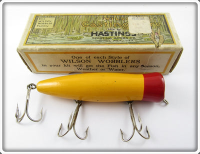 Vintage Hastings Wilson Cupped Wobbler In Cattail Box
