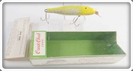 Vintage C.C.B.CO. Creek Chub Yellow Flash Baby Pikie Lure In Box 937