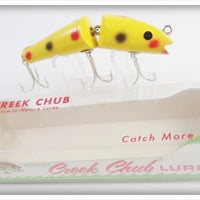 Vintage CCBC Creek Chub Yellow Spotted Jointed Darter Lure In Box 4914