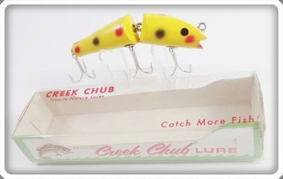 Vintage CCBC Creek Chub Yellow Spotted Jointed Darter Lure In Box 4914