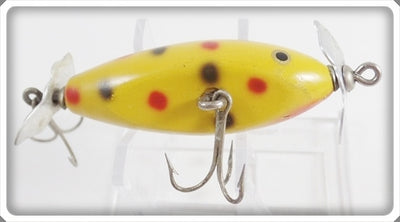 Vintage Creek Chub Yellow Spotted Spinning Injured Minnow Lure 9514