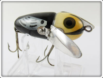 Vintage Heddon Black Pupil 2120 BWH Black White Head Crazy Crawler