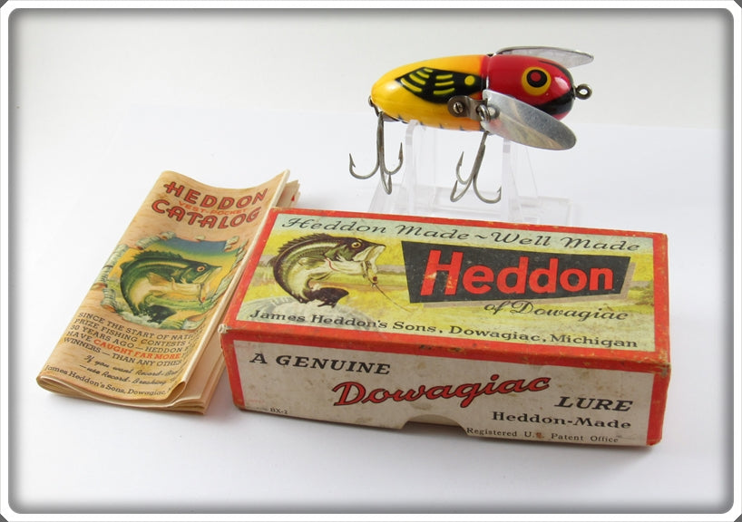 Heddon 2120 YRH Yellow Red Head Crazy Crawler In Correct Box