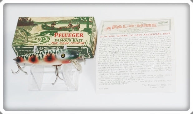 Vintage Pflueger Argyle Green Cracked Back Palomine Lure 5075