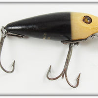 Vintage Heddon Black White Head 110 River Runt Lure 119GWH