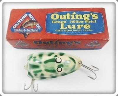 Vintage Outing's Hollow Meteal White & Green Du Getum Lure 700 WG