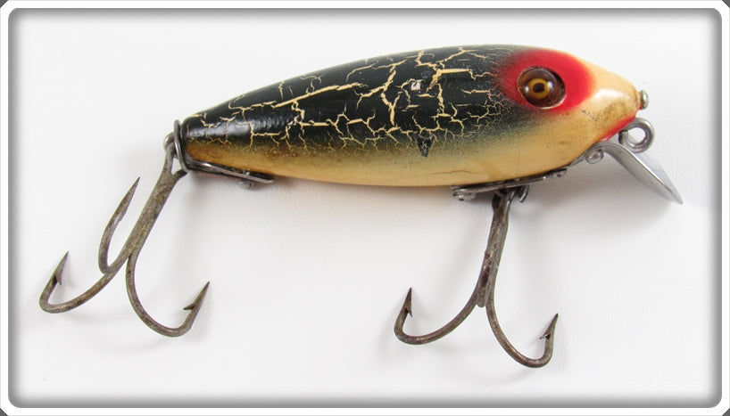 Vintage Heddon Green Crackleback 110 River Runt Lure 