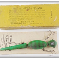 Vintage Joe B. Hinkle Tackle Co. Green The Hinkle Lizard Lure In Box