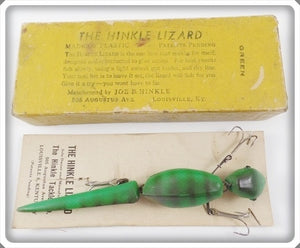 Vintage Joe B. Hinkle Tackle Co. Green The Hinkle Lizard Lure In Box
