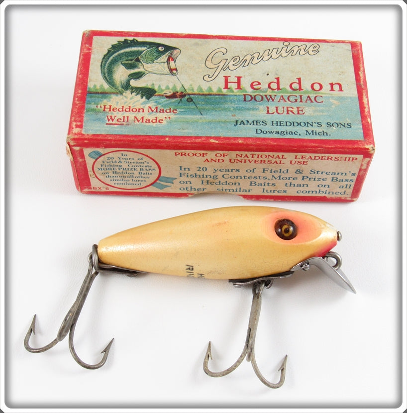Vintage Heddon Pearl 110 River Runt Lure In Box 119PL