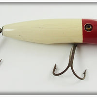 Vintage Shur Strike Red & White Concave Belly Darter Lure 
