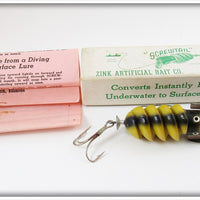 Zink Artificial Bait Co Yellow Screwtail In Correct Box