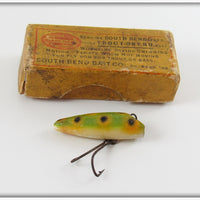 Vintage South Bend Frog Spot Trout Oreno Lure In Box 971 Y 