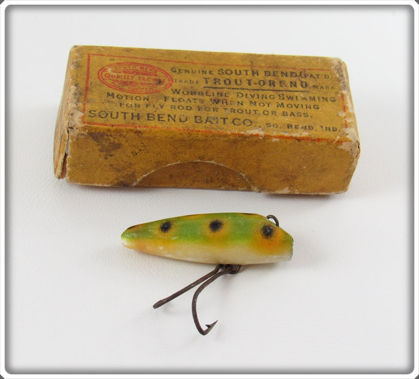 Vintage South Bend Frog Spot Trout Oreno Lure In Box 971 Y 